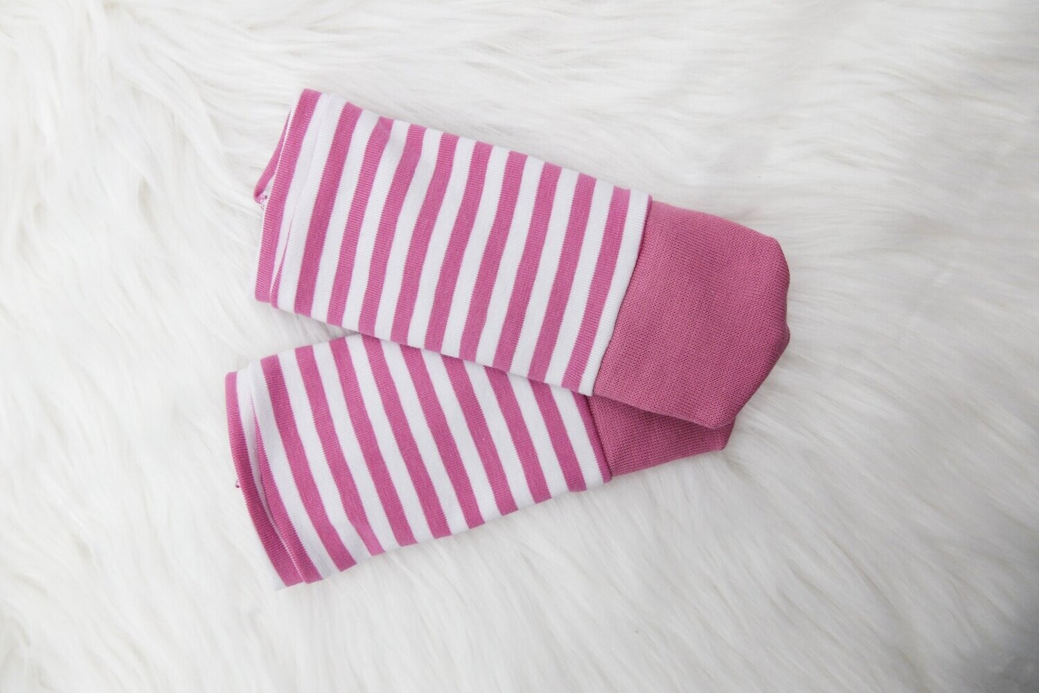 Puppensocken || rosa / weiß gestreift || Socken für Waldorfpuppe || Für Puppen zwischen 40 und 50cm