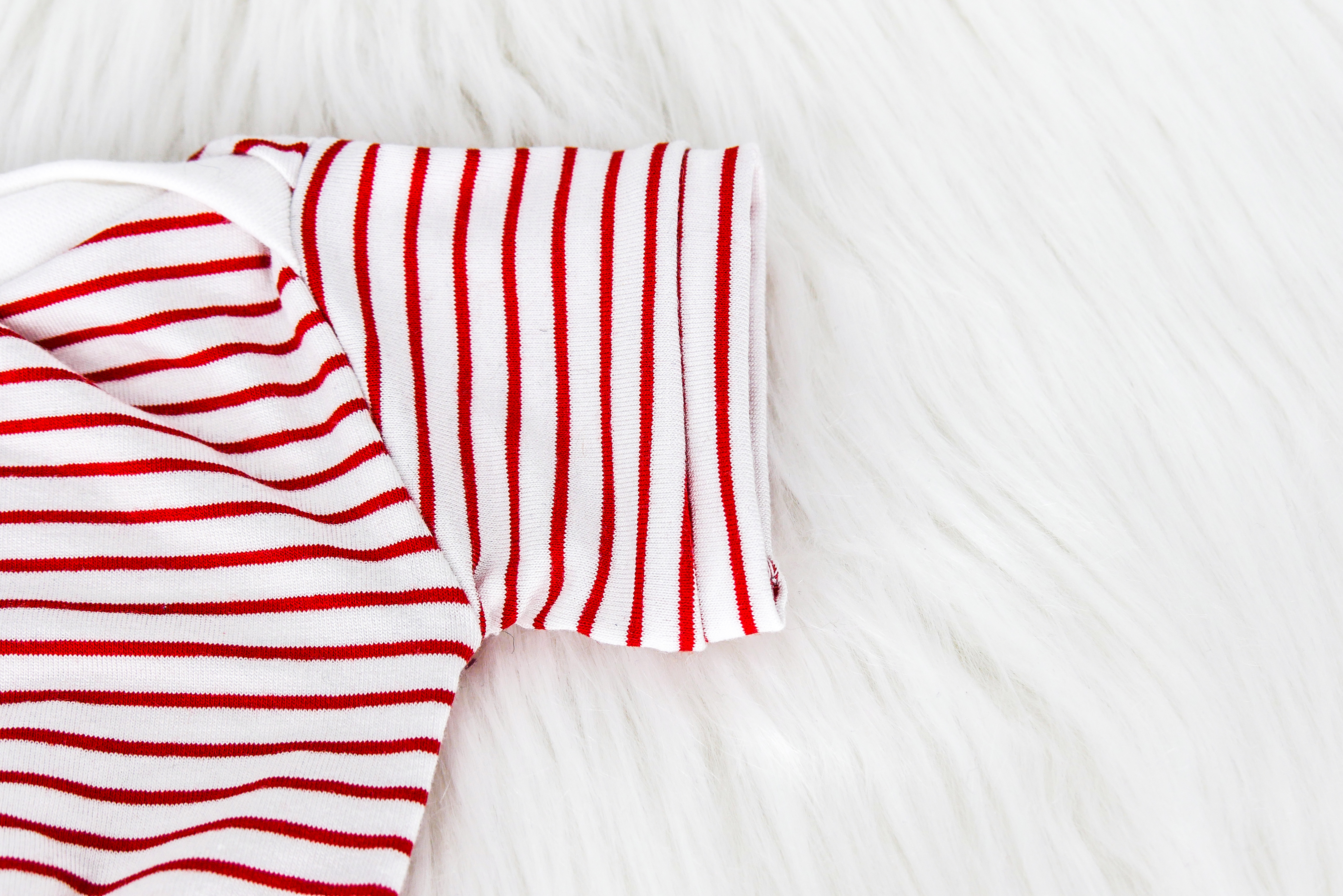 Puppen T-Shirt || hellrot/weiß gestreift || für Puppen zwischen 40 und 50 cm
