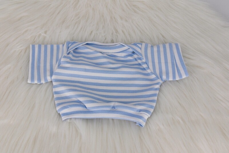 Puppen T-Shirt ||Hellblau/Weiß gestreift|| für Puppen zwischen 40 und 50 cm