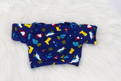 Puppen T-Shirt |Blau mit Gummistiefel und Regenschirm| für Puppen zwischen 40 und 50 cm