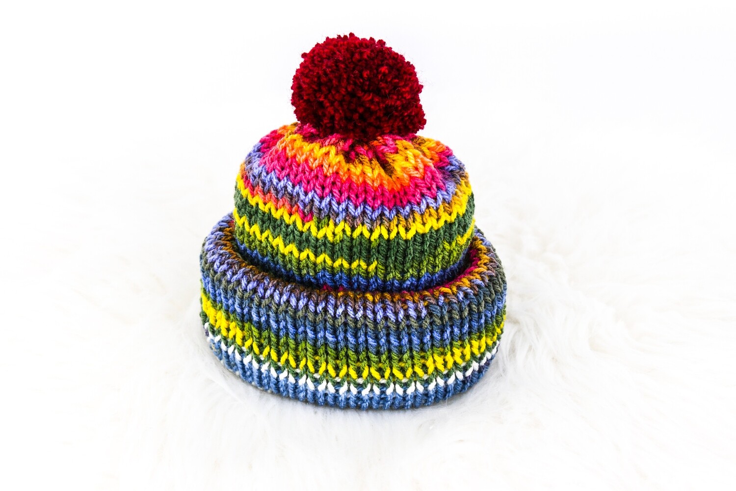 Wintermütze Bunt gemustert || Kopfumfang: 35-45 cm