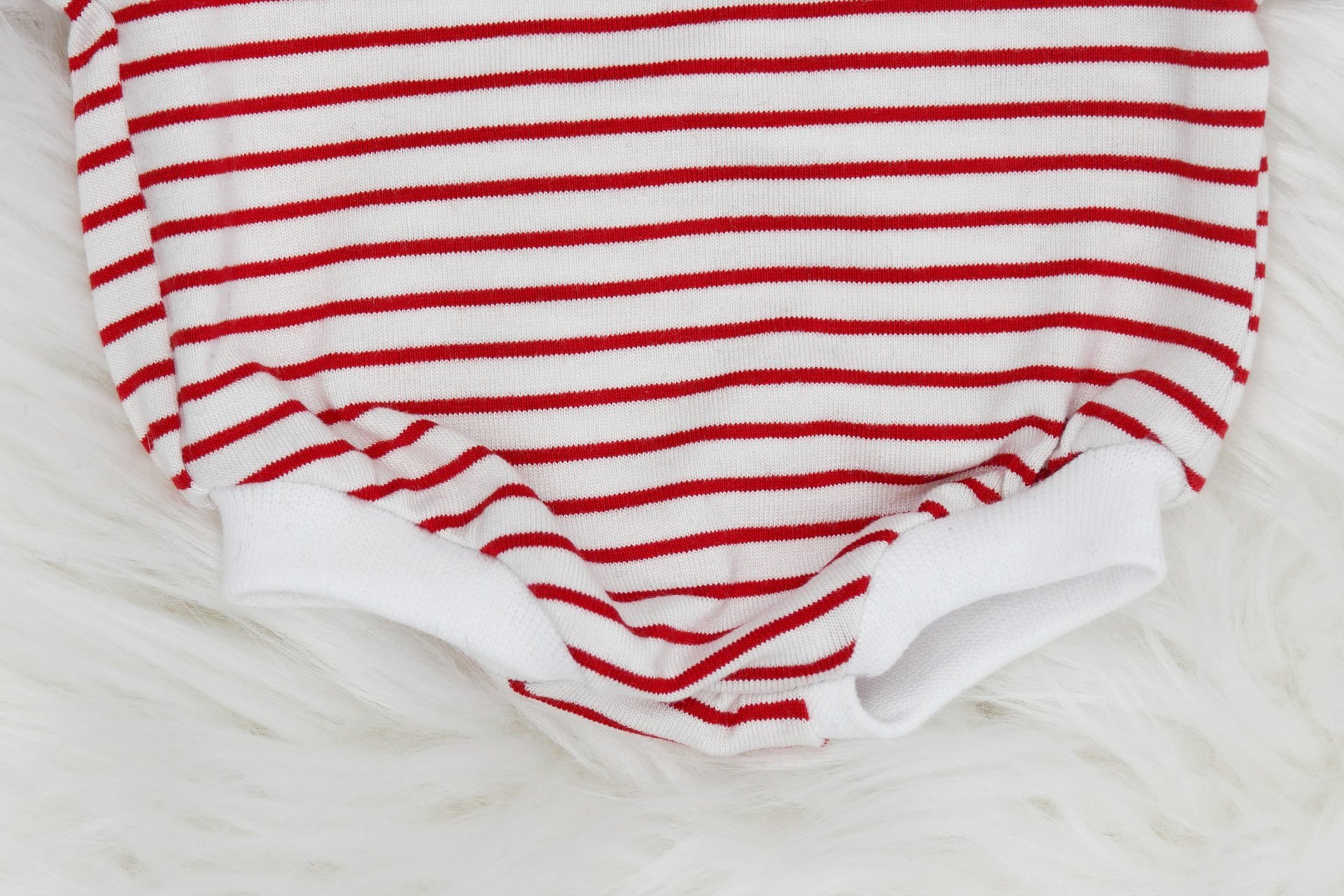 Puppen Baby Body || rot gestreift || für Puppen zwischen 45 und 50 cm