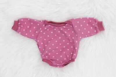 Puppen Baby Body || rosa Punkte || für Puppen zwischen 45 und 50 cm