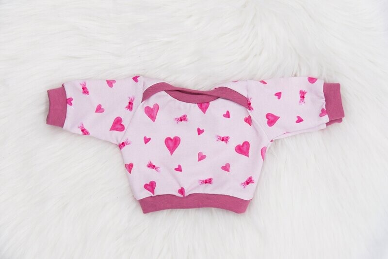 Puppen Pullover || rosa Herzen || für Puppen zwischen 45 und 50 cm