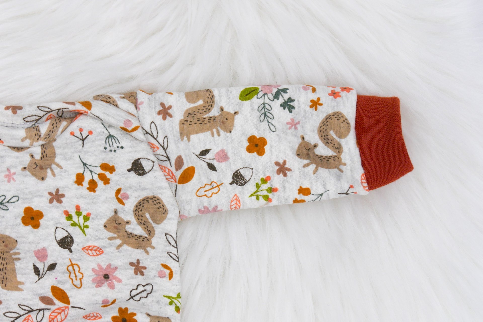 Puppen Pullover || grau Waldtiere || Pullover für  Puppen zwischen 45 und 50 cm