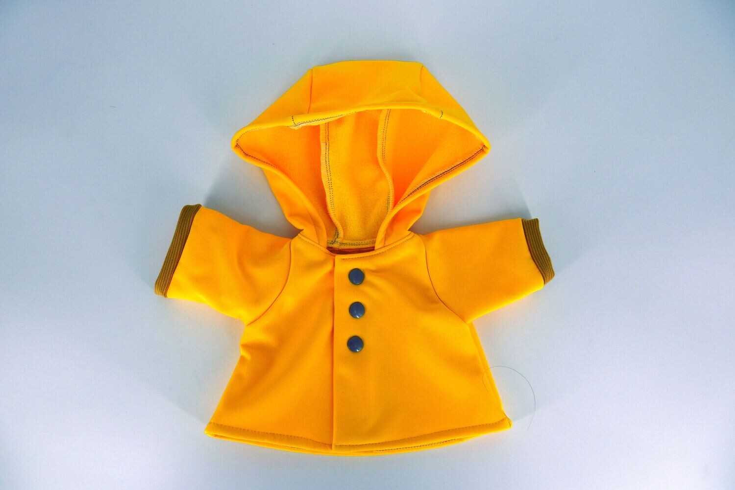 Puppen Softshell Jacke mit Kapuze || Neongelbe Regenjacken || für Puppen zwischen 40 und 50 cm