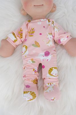 Strampler für Elsklinger Sandwichkinder || rosa Zootiere || für 35cm große Puppen Strampler für Elsklinger Sandwichkinder || rosa Zootiere || für 35cm große Puppen