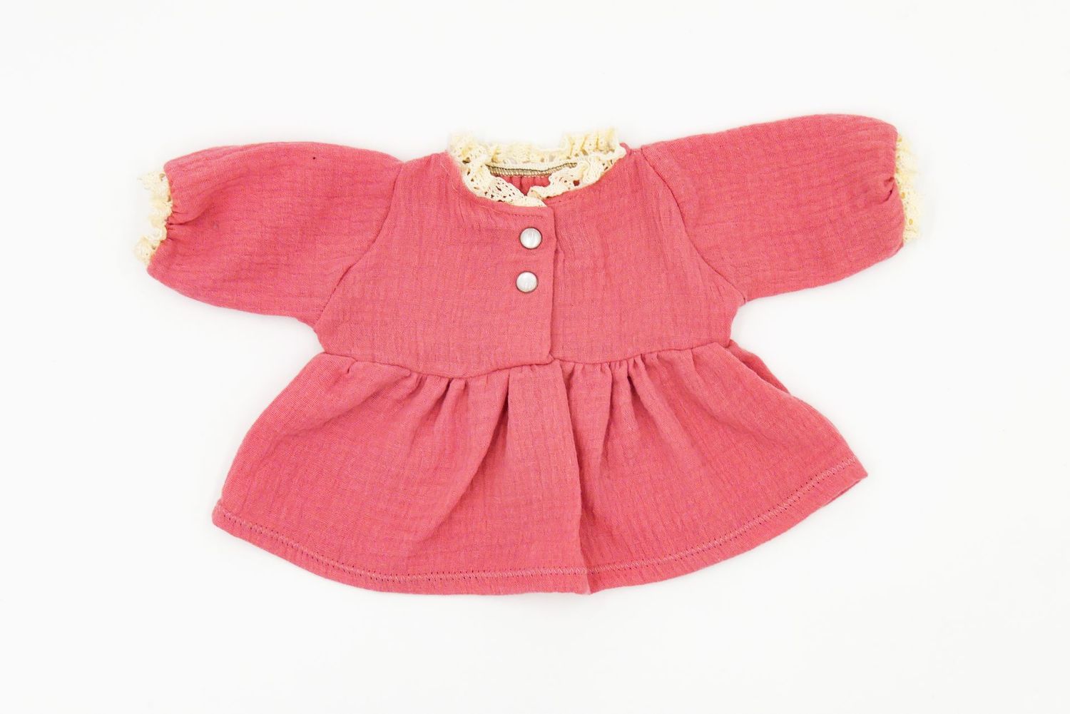 Puppenkleid || für Stoffpuppen von Elsklinger || Rosa Spitze || für Puppen zwischen 45 und 50 cm