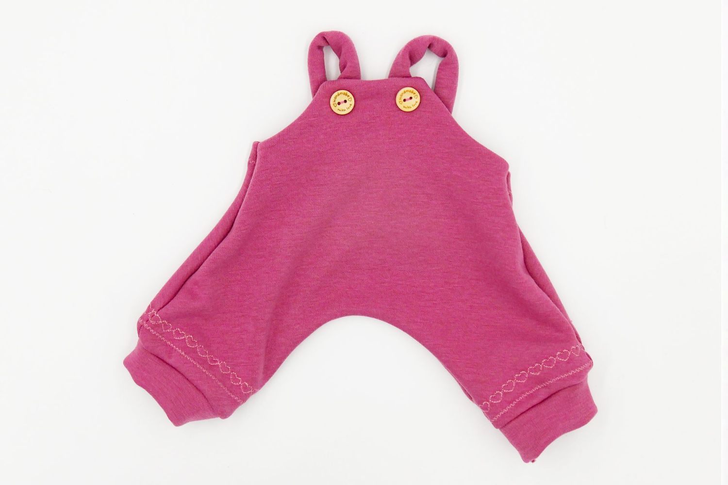 Latzhose || altrosa Stickerei und Knöpfe || Latzhose für Puppen zwischen 40 und 50cm