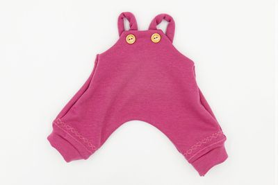 Latzhose || altrosa Stickerei und Knöpfe || Latzhose für Puppen zwischen 40 und 50cm
