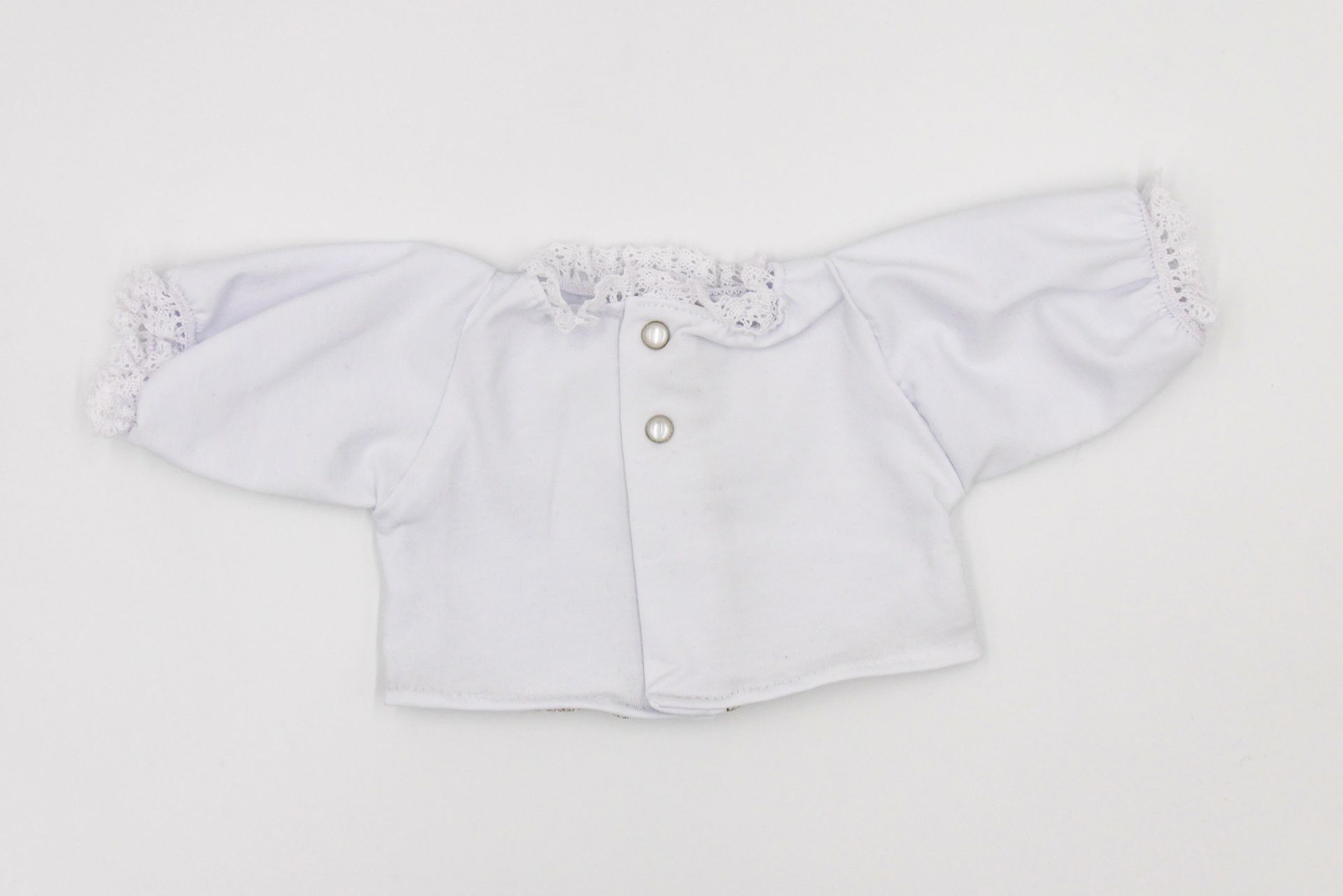 Oversized Puppen Bluse || weiß mit schönen Details || für Puppen zwischen 40 und 50 cm
