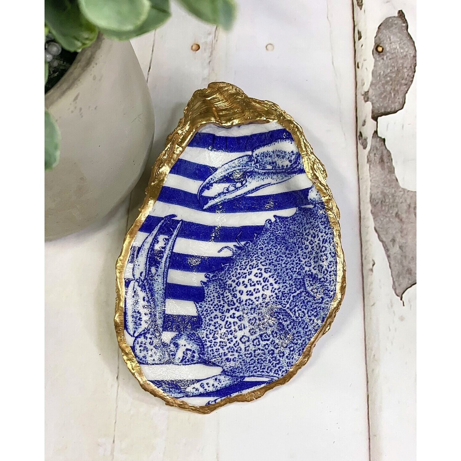 Blue Crab Oyster Trinket Dish