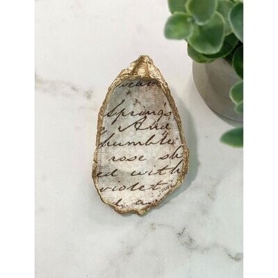 Vintage Script Oyster Trinket Dish