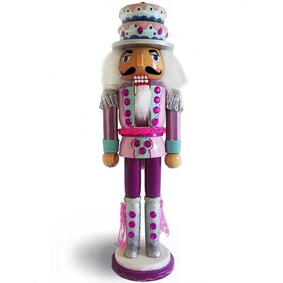 Candy Cane Nutcracker Pink and Teal with Cake Hat