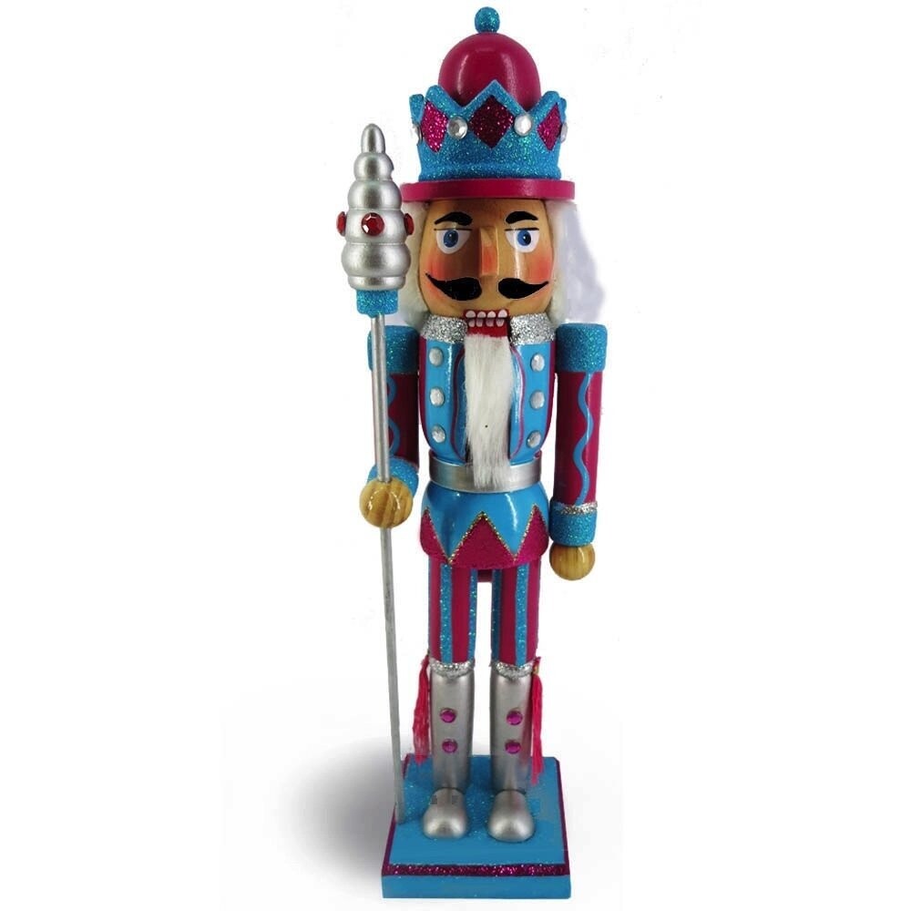 King Nutcracker Teal Magenta Glitter Jacket and sceptre