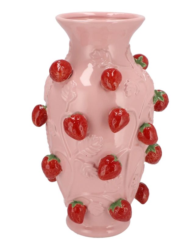 Fruit strawberry light pink vase 24x38cm