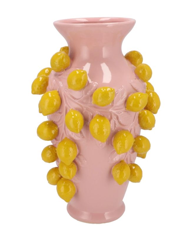 Fruit lemon light pink vase 24x38cm