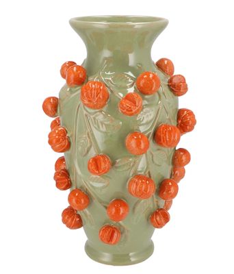 Fruit mandarin pistache vase 24x38cm