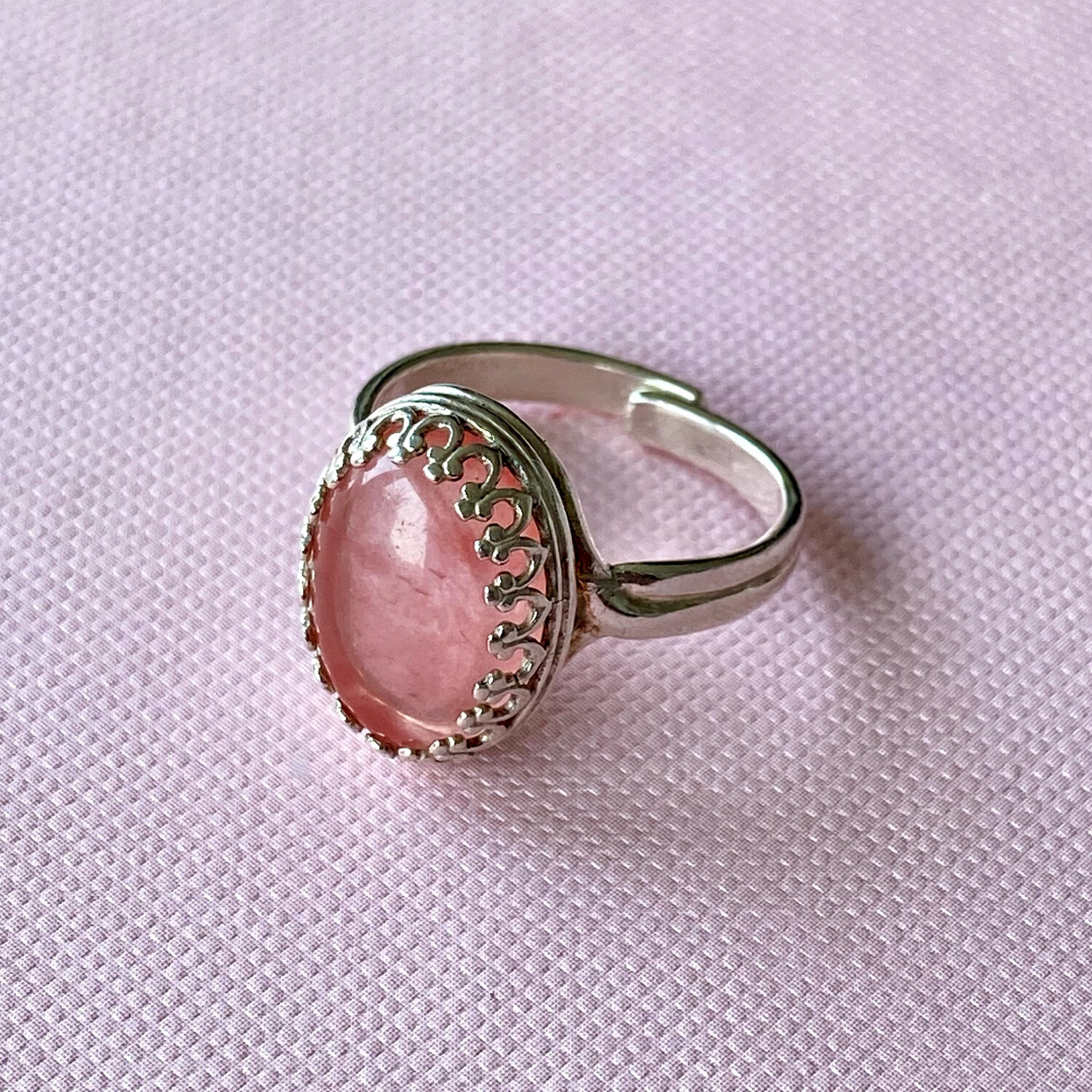 Silverring med vattenmelonkvarts