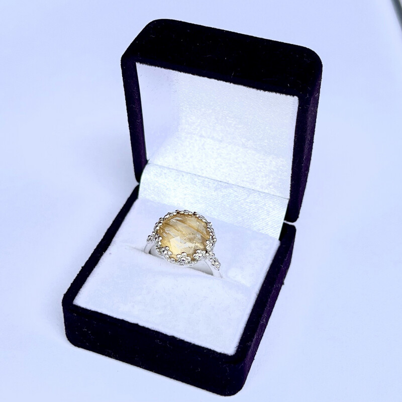 Silverring med rutilkvarts