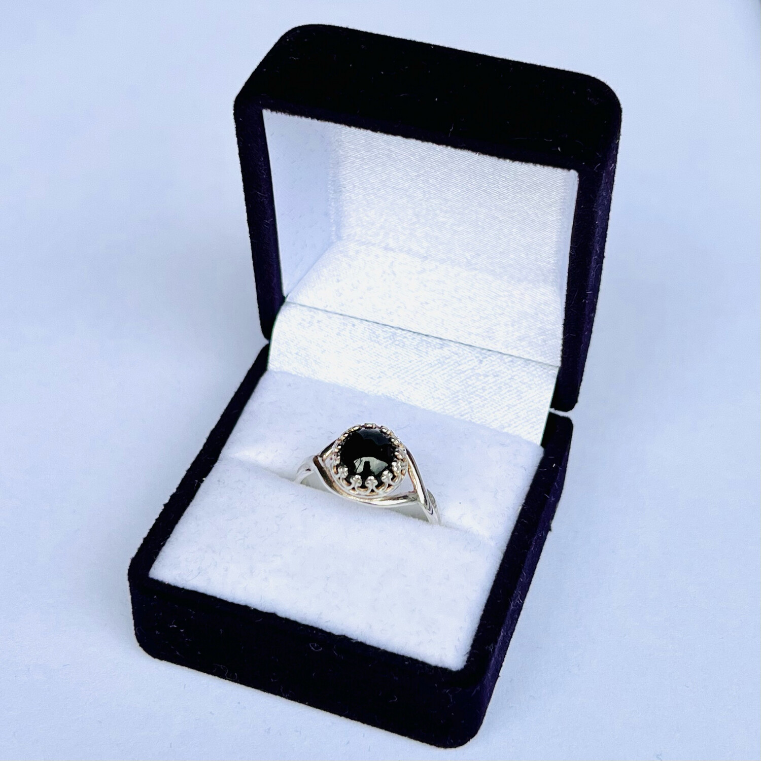 Silverring med diopsid