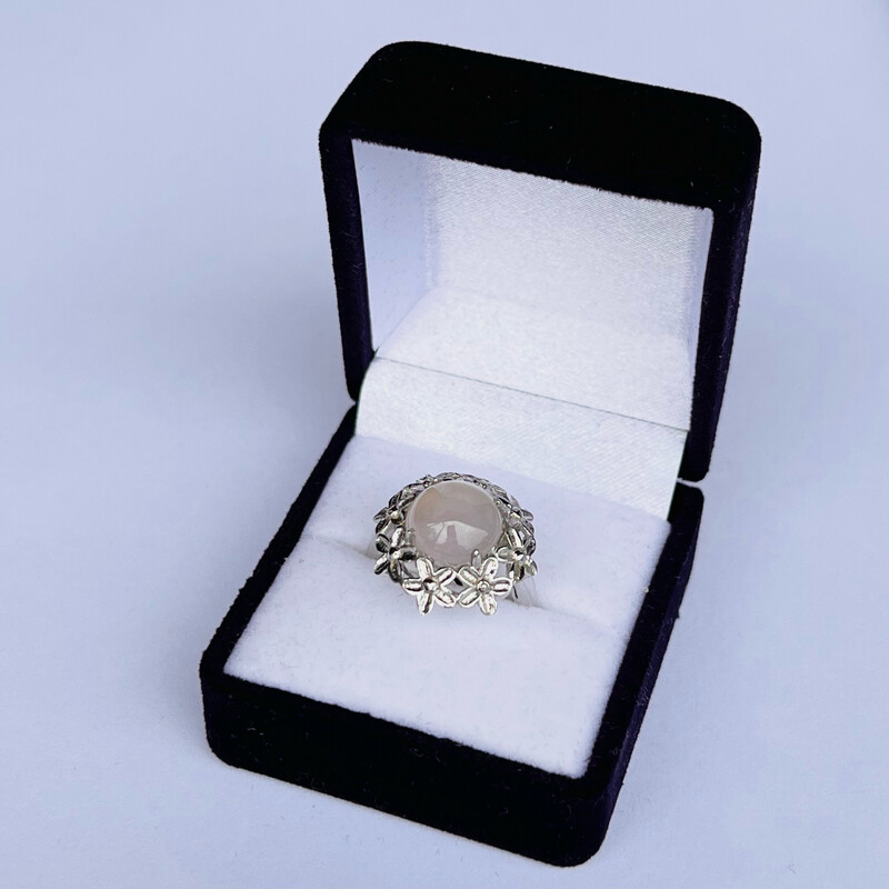 Ring med rosenkvarts