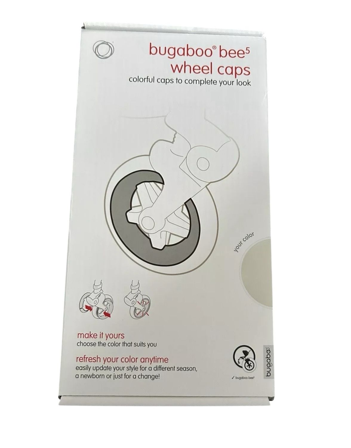 Bugaboo Bee 5 Wheels Caps In White