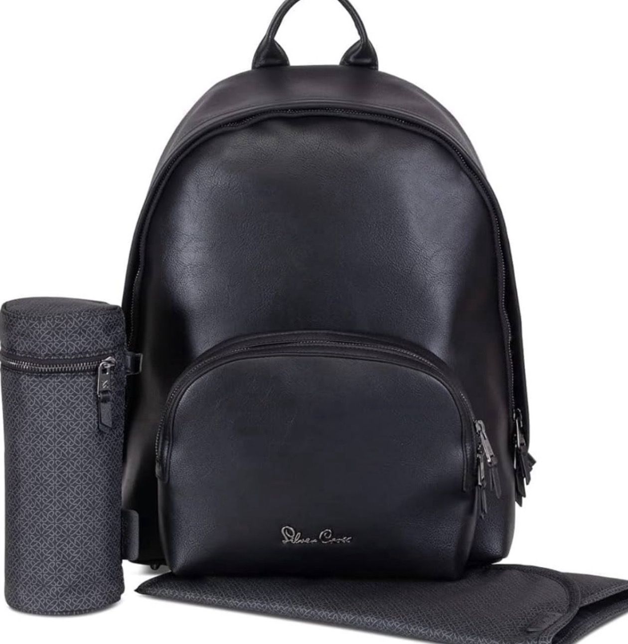 Silver Cross Vegan Leather Changing Backpack - Black NEW