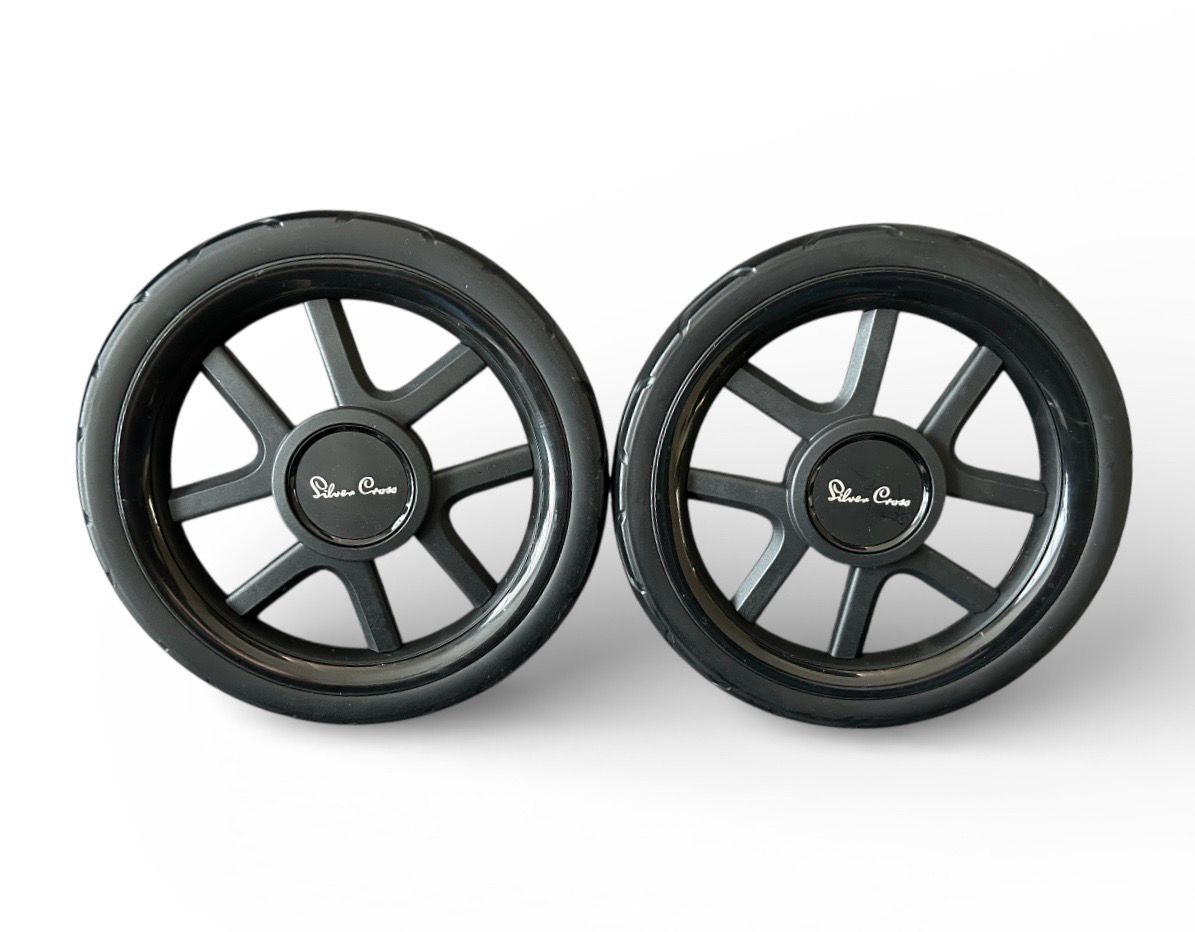 Silver Cross Reef 1 Rear Wheels X2 - Black Trim NEW