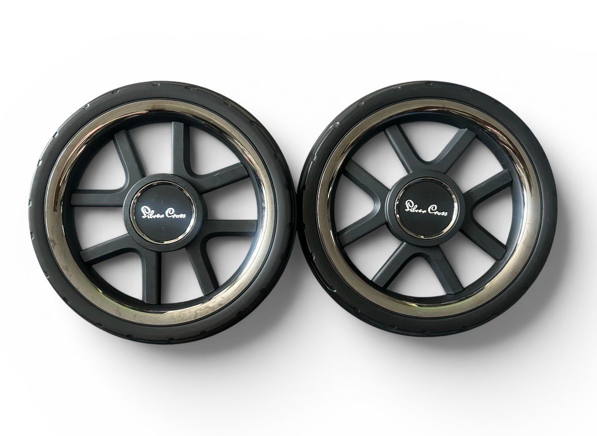 Silver Cross Reef Rear Wheels X2 - Grey Trim Silver Cross Reef Rear Wheels X2 - Grey Trim
