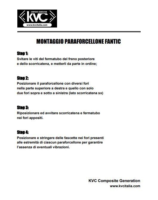 Istruzioni montaggio Paraforcellone Fantic