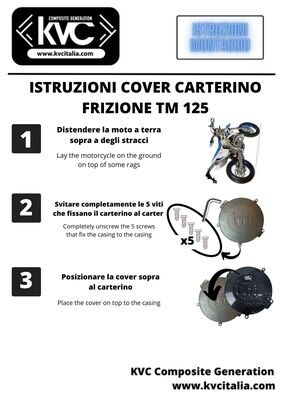 ISTRUZIONI COVER CARTERINO FRIZIONE TM 125/250 IN CARBONIO