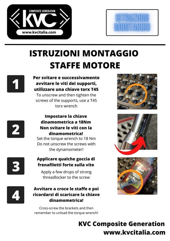 ISTRUZIONI MONTAGGIO STAFFE MOTORE