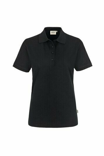 Damen Poloshirt halbarm Hakro Mikralinar, Farbe: schwarz