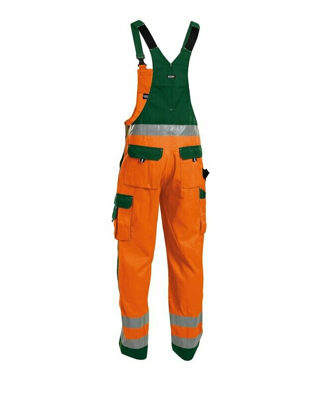Warnschutz Latzhose mit Kniepolstertaschen Warnschutz Latzhose mit Kniepolstertaschen