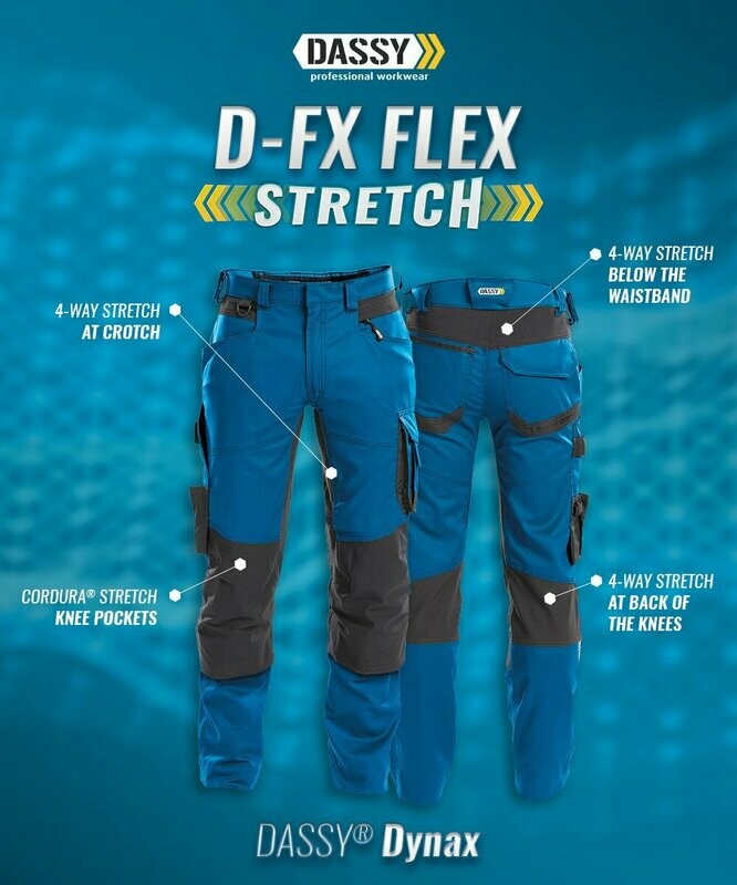 Arbeitshose mit Stretch und Kniepolstertaschen DYNAX Arbeitshose mit Stretch und Kniepolstertaschen DYNAX