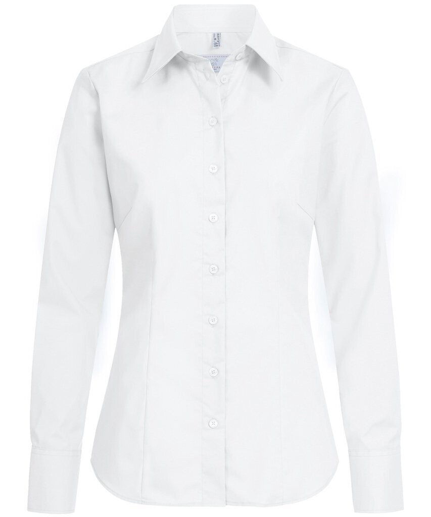 Damen-Bluse regular fit mit Stretch Langarm, Farbe: weiß