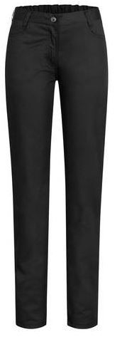 Damen Kochhose Schwarz mit Gummi hinten