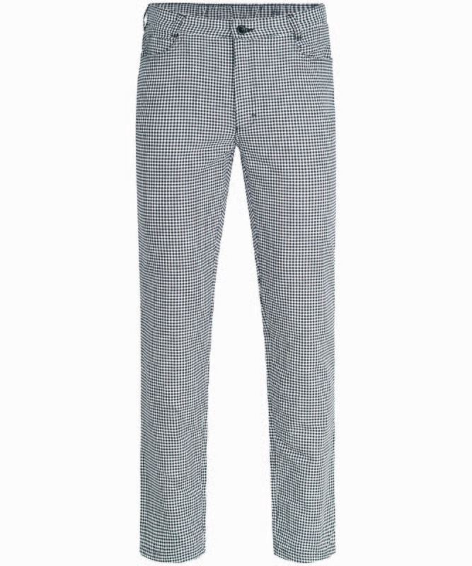 Kochhose, schwarz weiß kariert, pepita, 100%Baumwolle