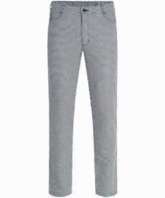 Kochhose, schwarz weiß kariert, pepita, 100%Baumwolle