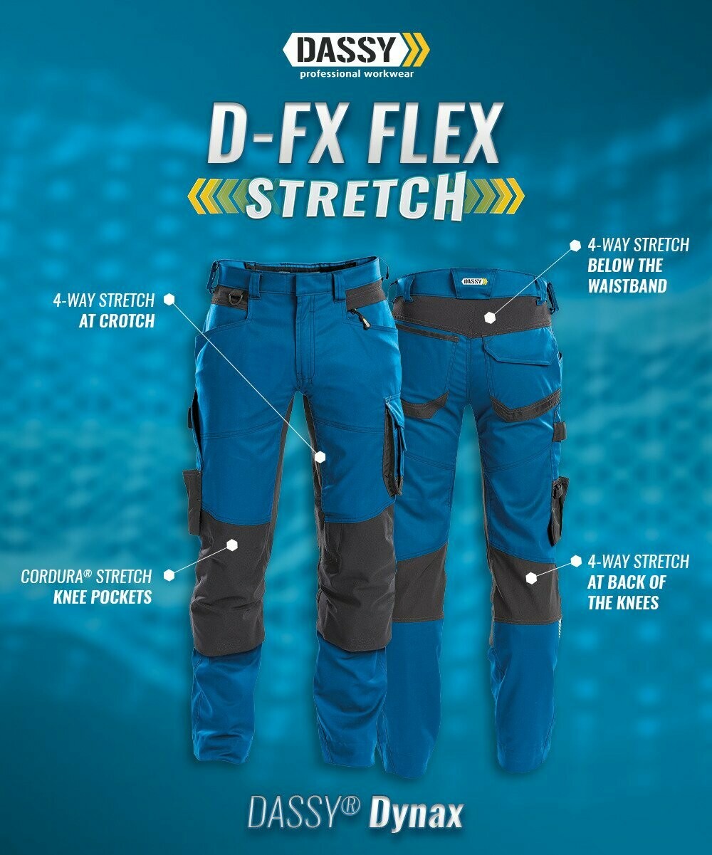 Arbeitshose mit Stretch und Kniepolstertaschen DYNAX
