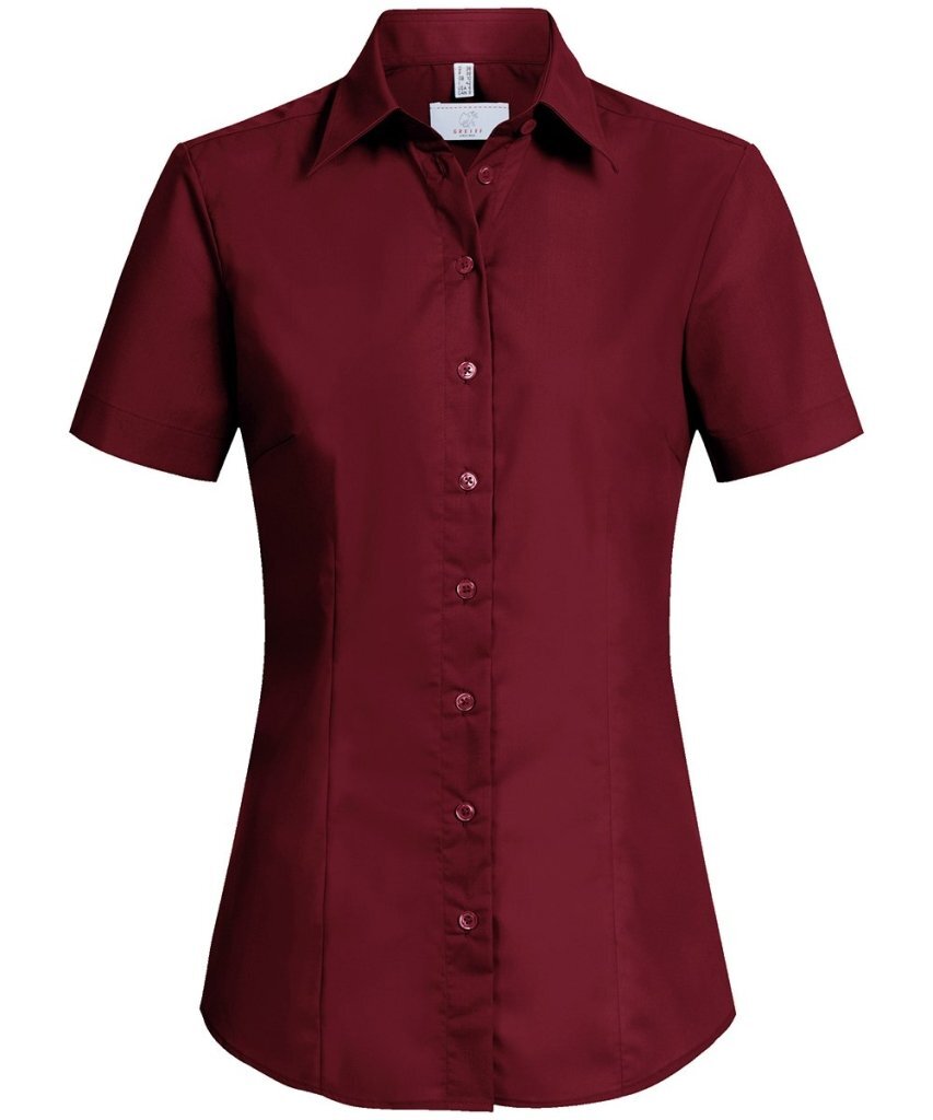 Damen-Bluse regular fit Kurzarm mit Stretch