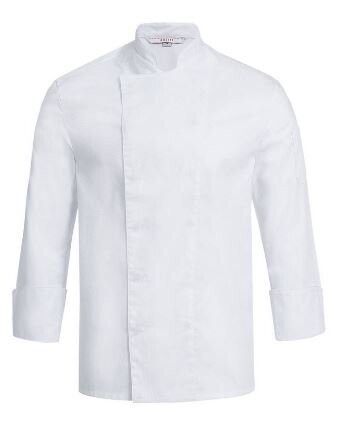 Kochjacke mit verdeckten Druckknöpfen (Herren), Farbe: weiß