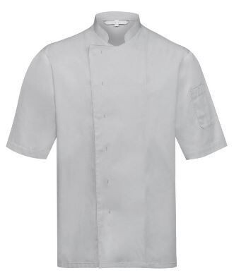 Kurzärmelige Kochjacke, Farbe: hellgrau