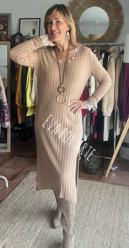 Vestido canale beige