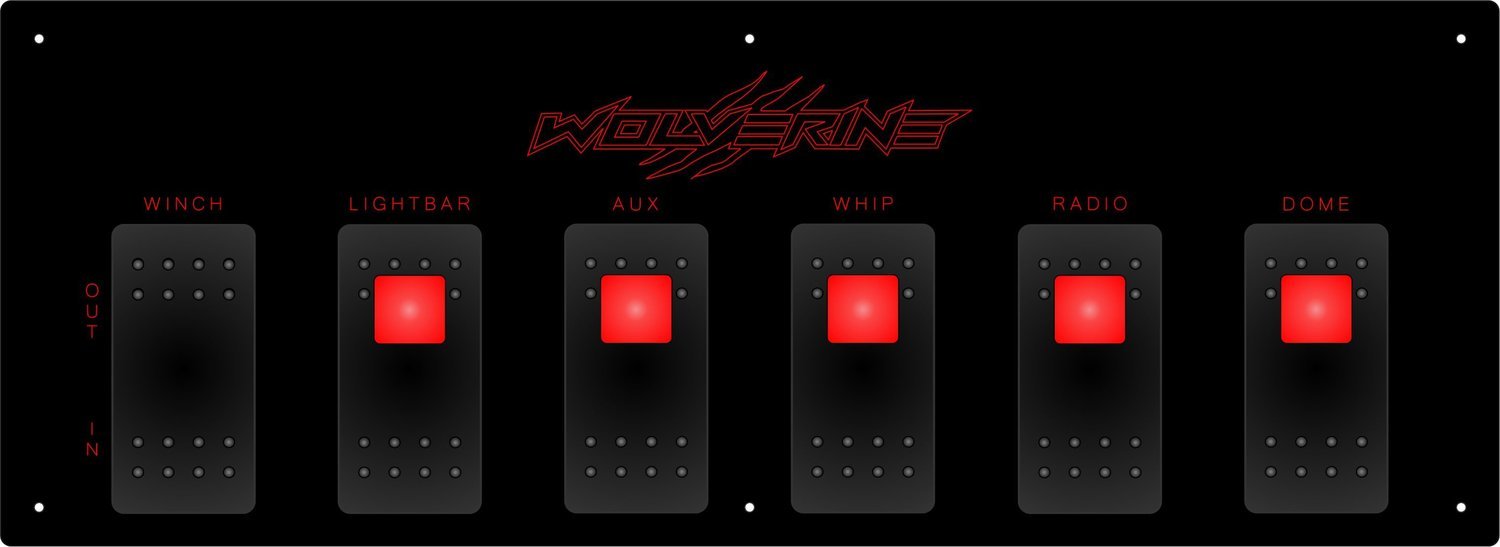 Backlit Yamaha Wolverine Switch Panel Fully Wired With 6 Carling Switches