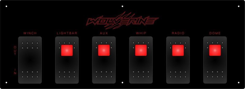 Backlit Yamaha Wolverine Switch Panel Fully Wired With 6 Carling Switches