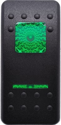 Carling Contura II SPDT ON-OFF-ON Dual Lighted Switch - GREEN