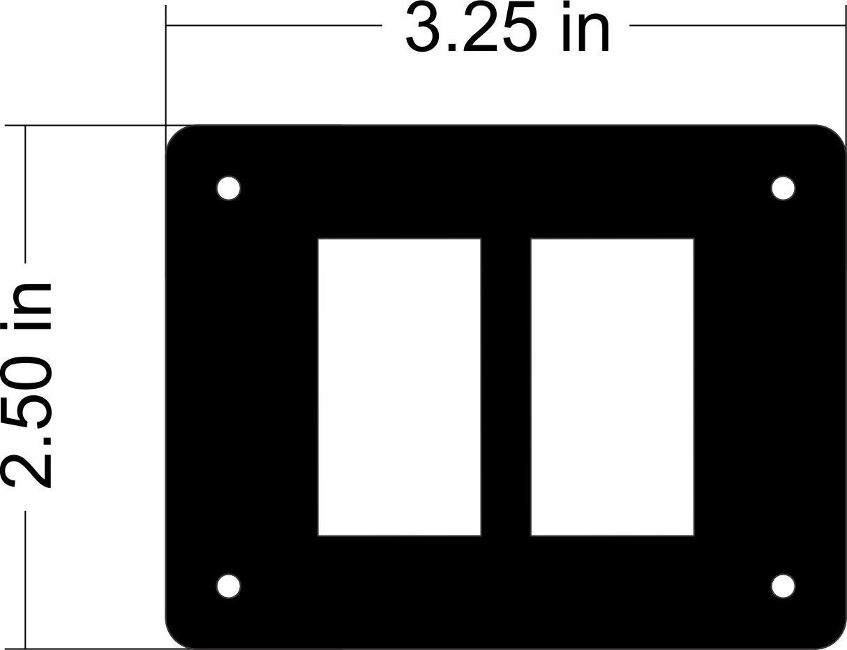 Universal Rocker Switch Panel - 2 Switch Horizontal
