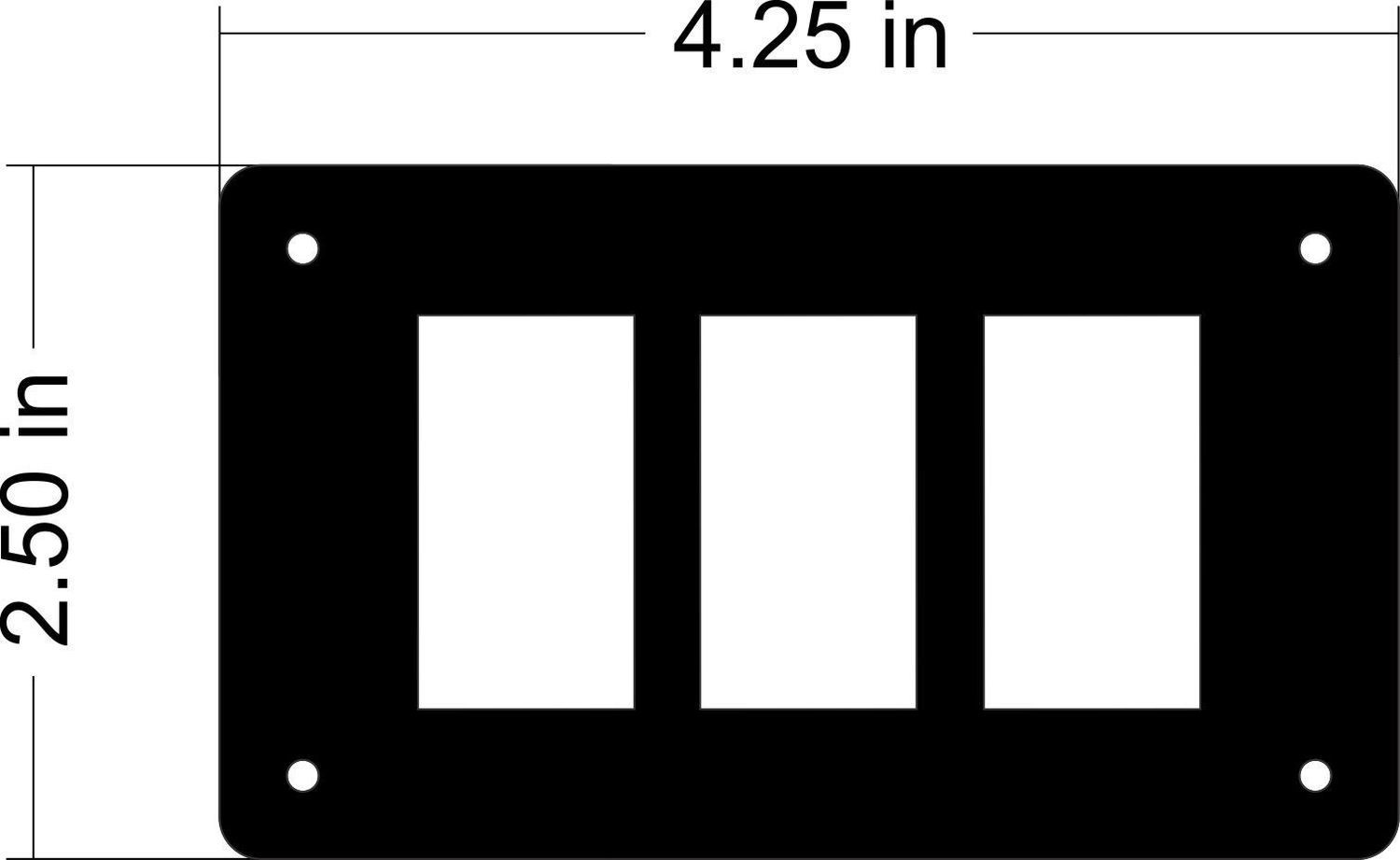 Universal Rocker Switch Panel - 3 Switch Horizontal